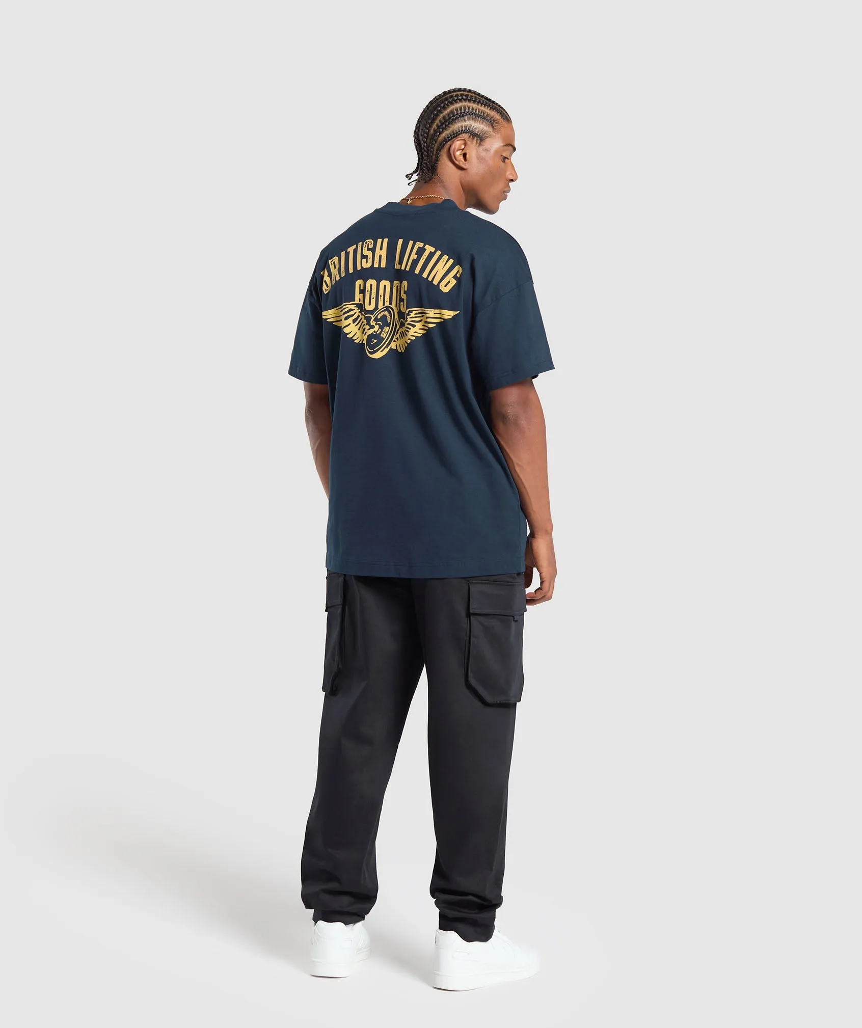 Gymshark British Lifting Goods Graphic T-Shirt - Navy