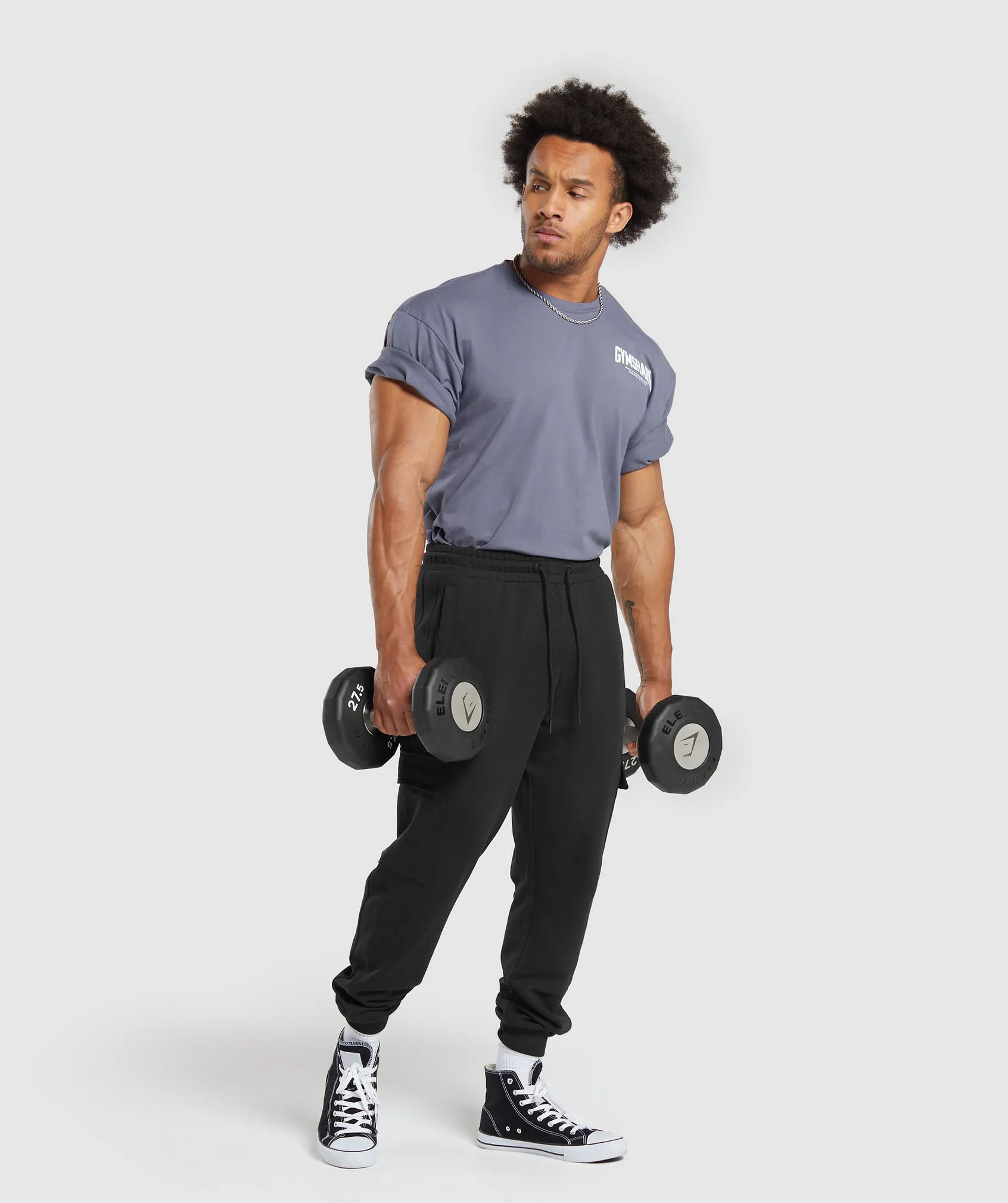 Gymshark Cartoon Lifting T-Shirt - Dewberry Purple
