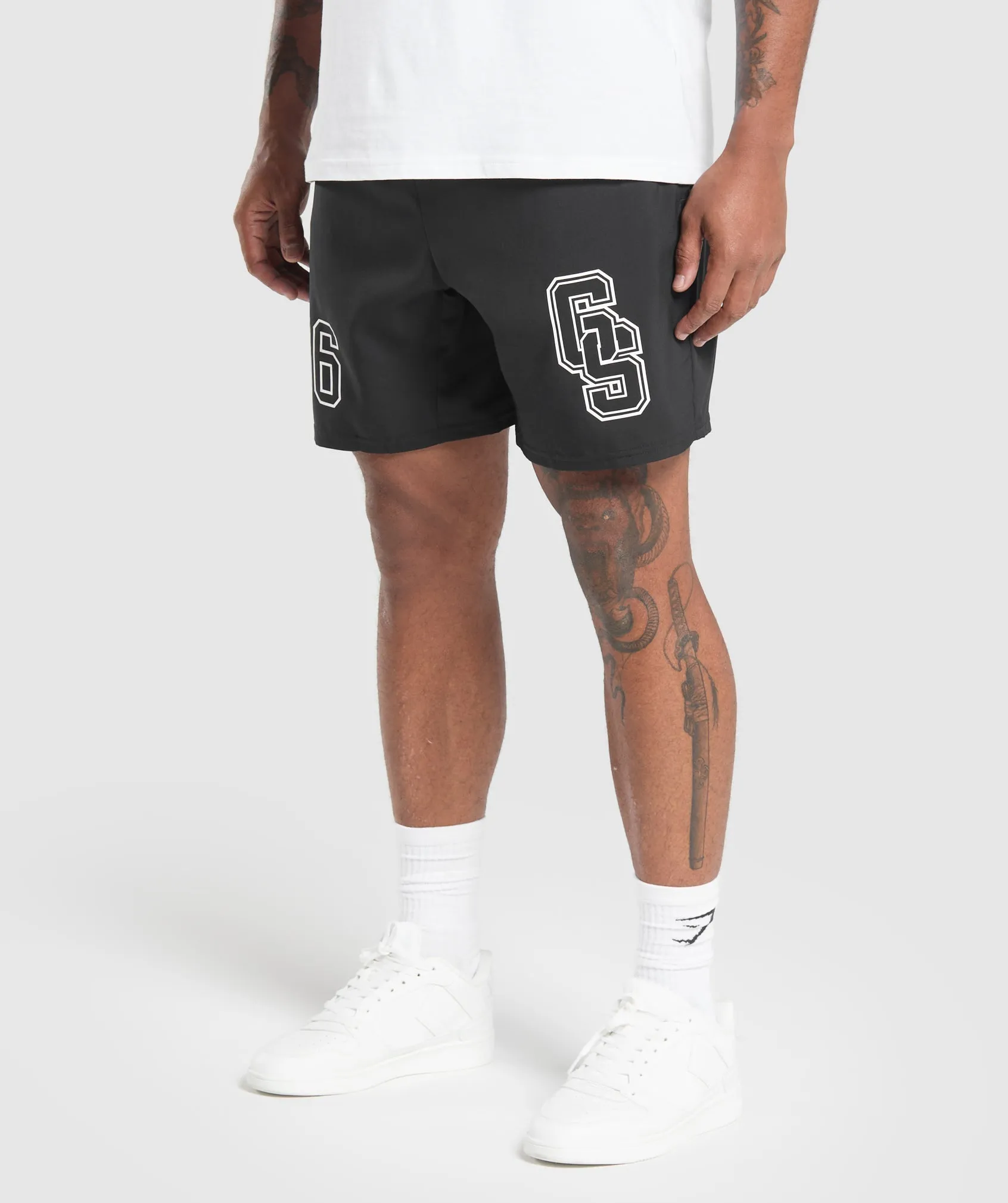 Gymshark Collegiate Graphic Shorts - Black