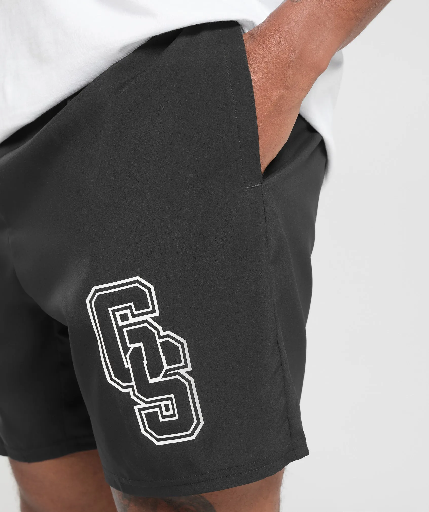Gymshark Collegiate Graphic Shorts - Black