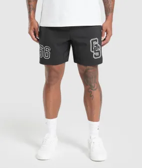 Gymshark Collegiate Graphic Shorts - Black
