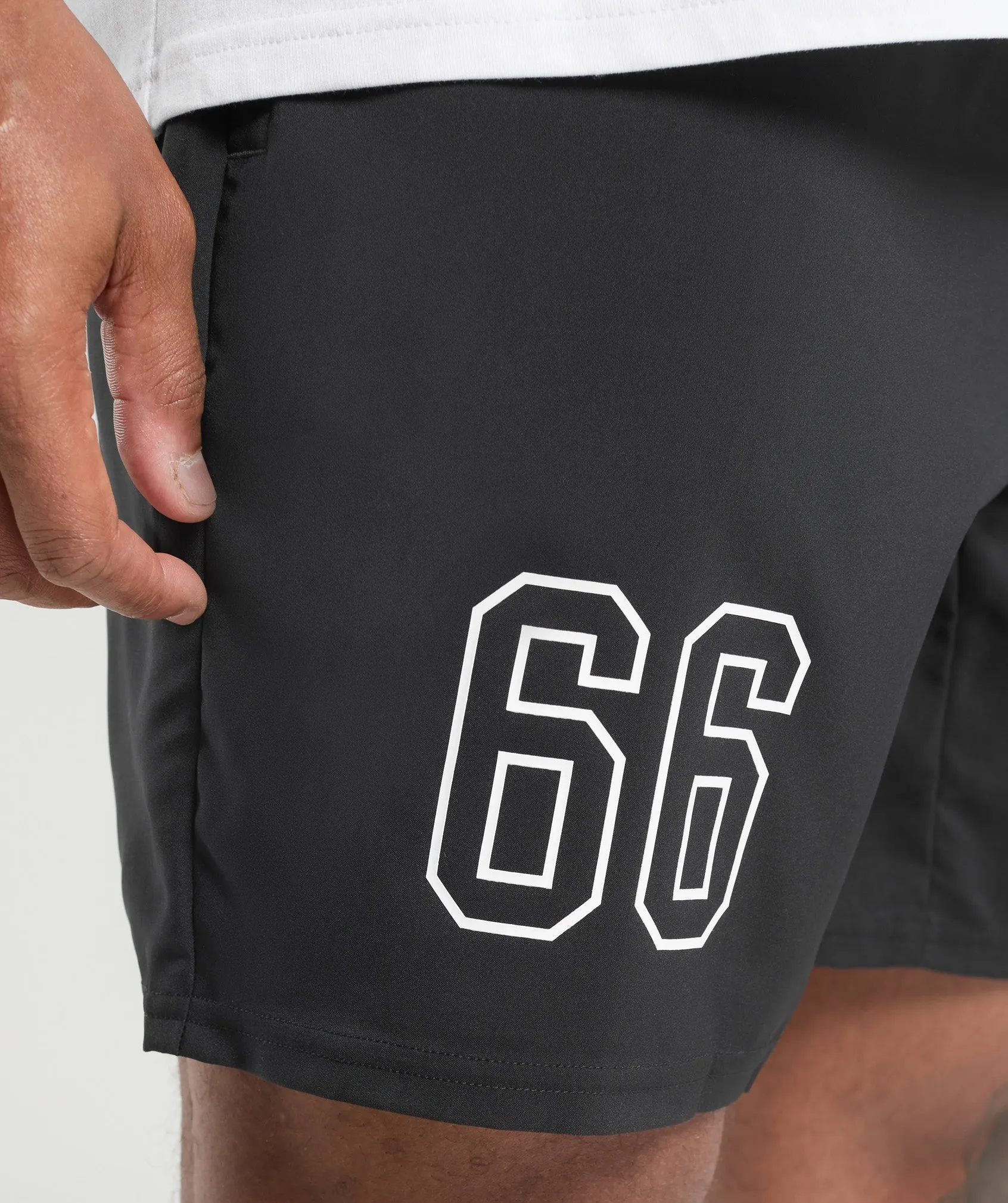 Gymshark Collegiate Graphic Shorts - Black