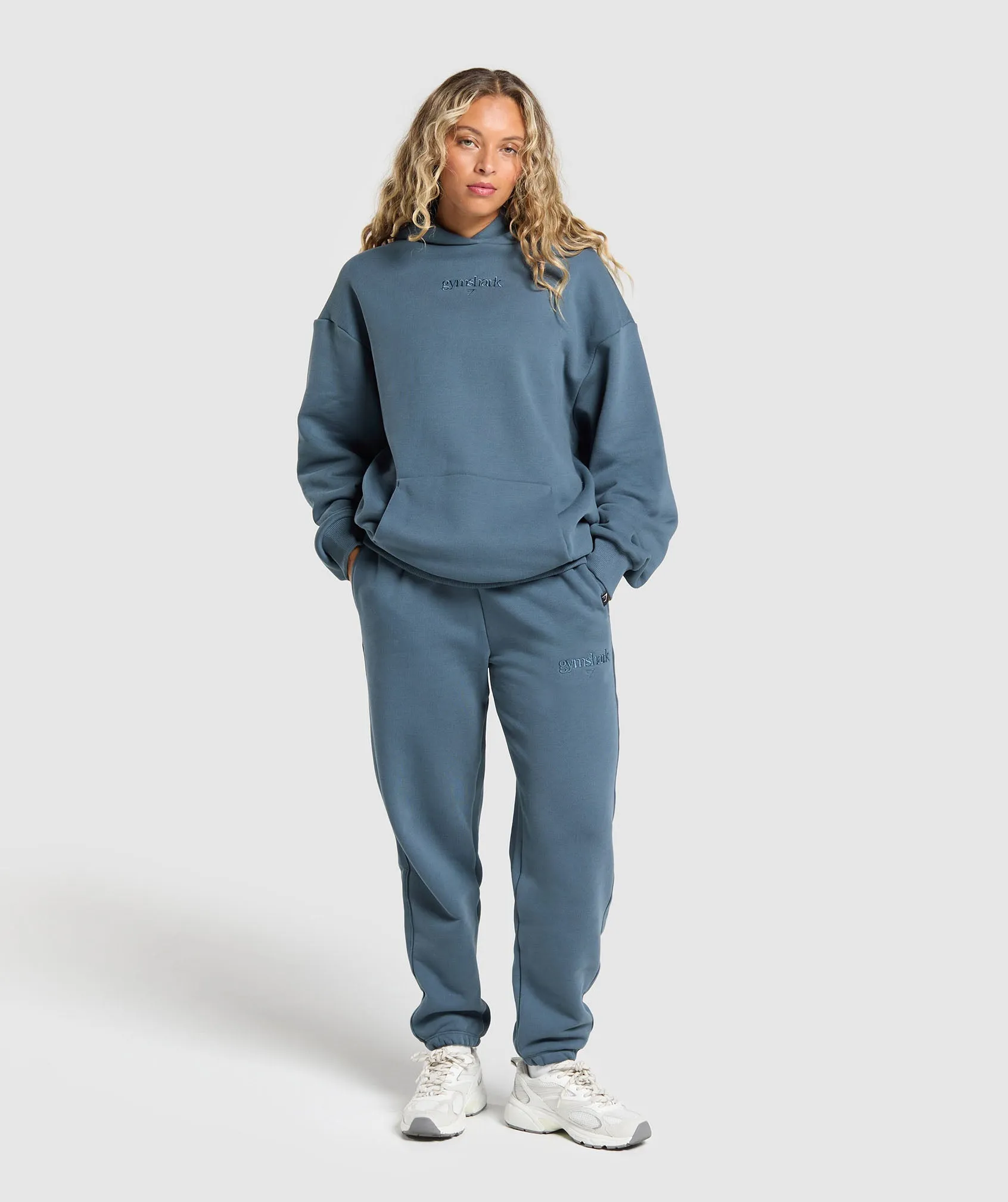 Gymshark Embroidered Logo Oversized Joggers - Cargo Blue