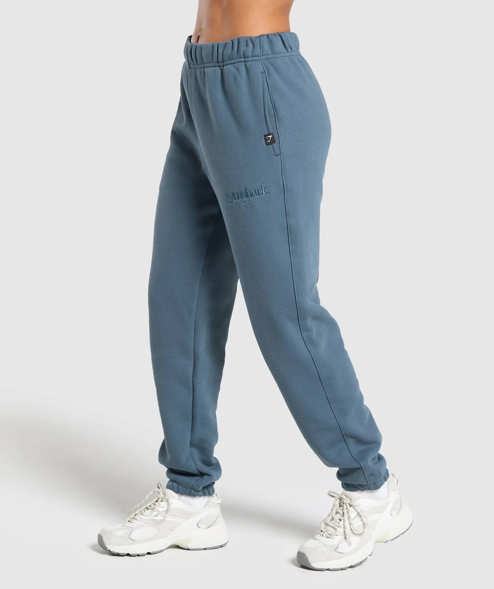 Gymshark Embroidered Logo Oversized Joggers - Cargo Blue