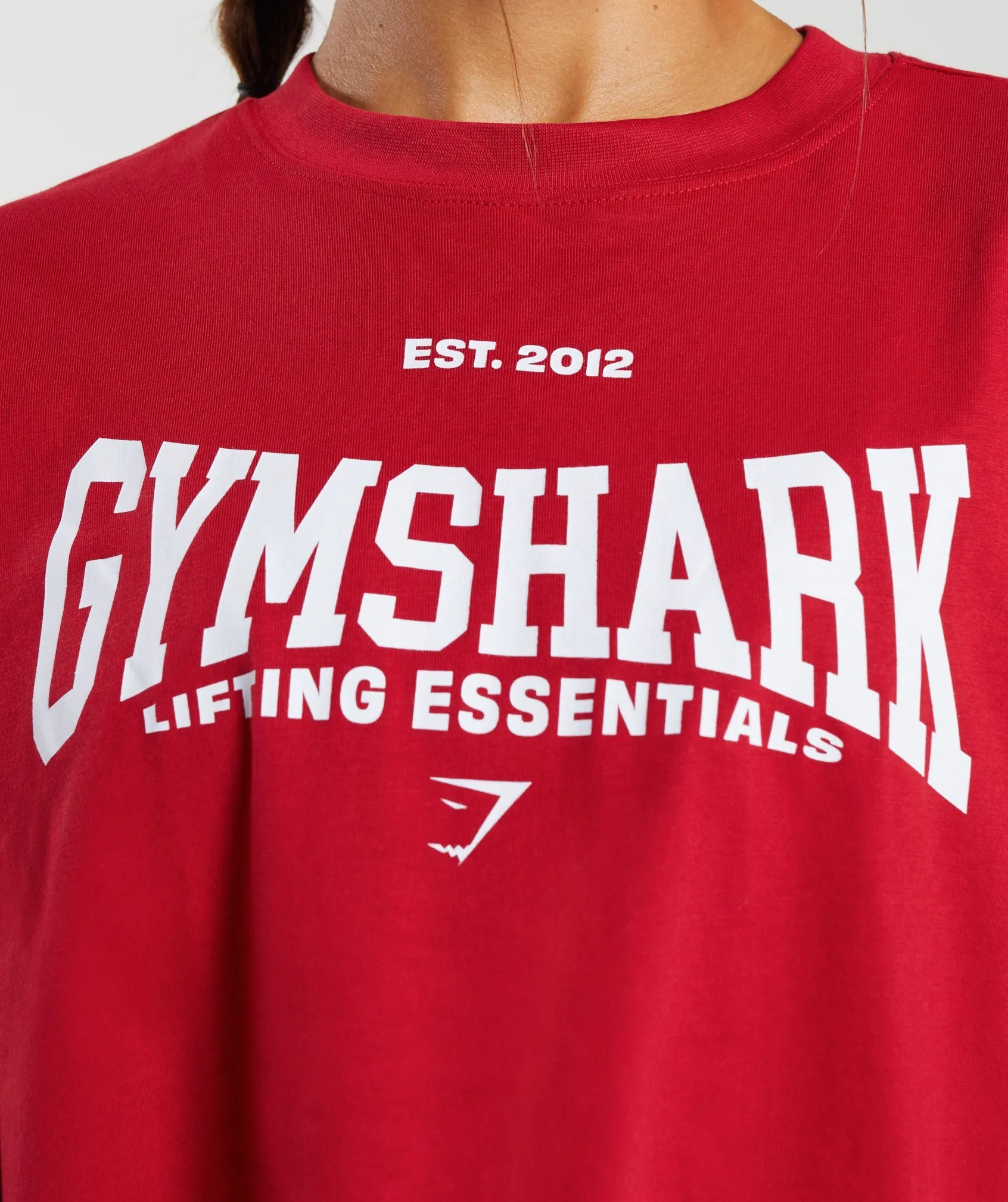 Gymshark Lifting Essentials Oversized T-Shirt - Carmine Red