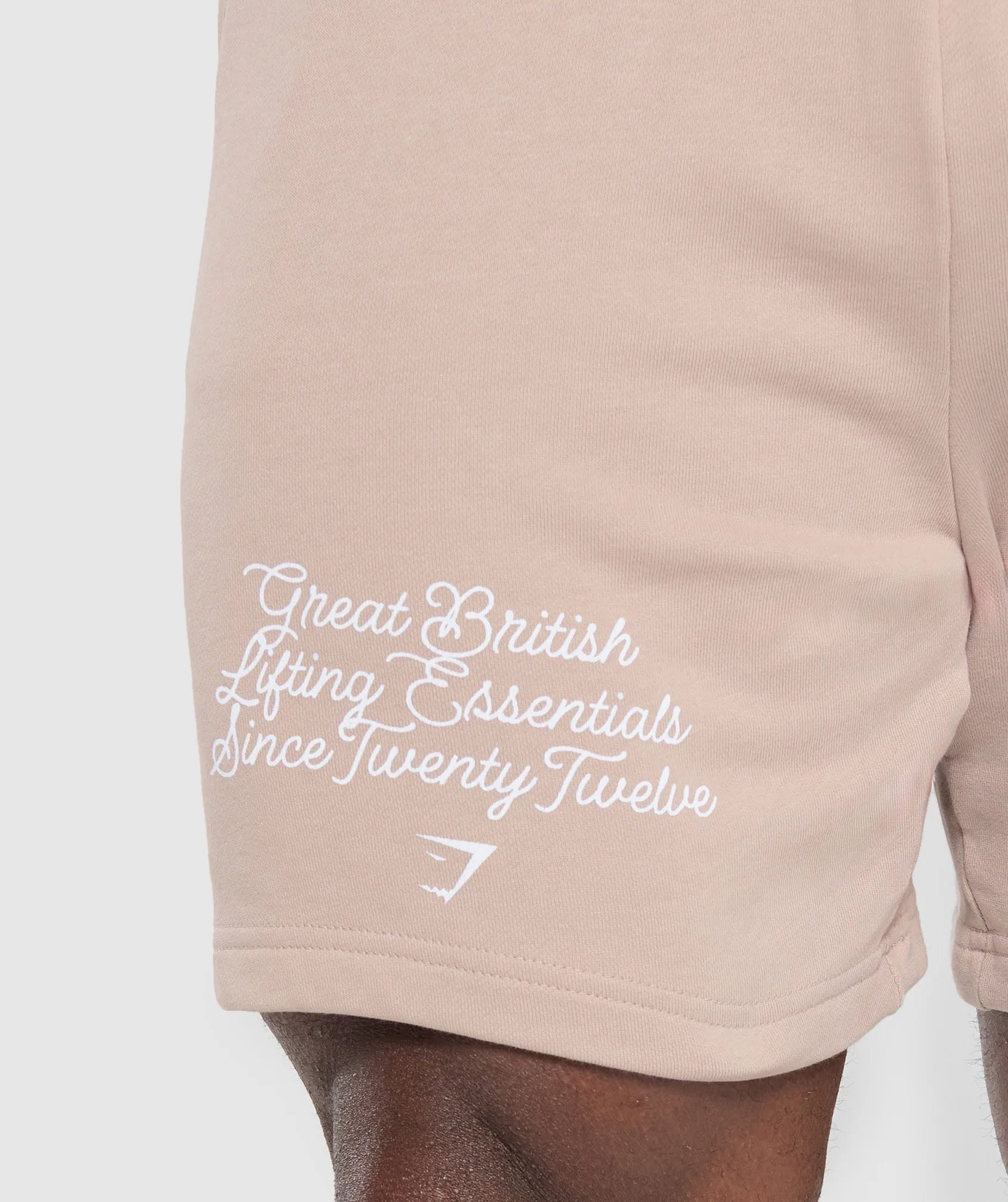Gymshark Varsity Graphic Shorts - Stone Pink