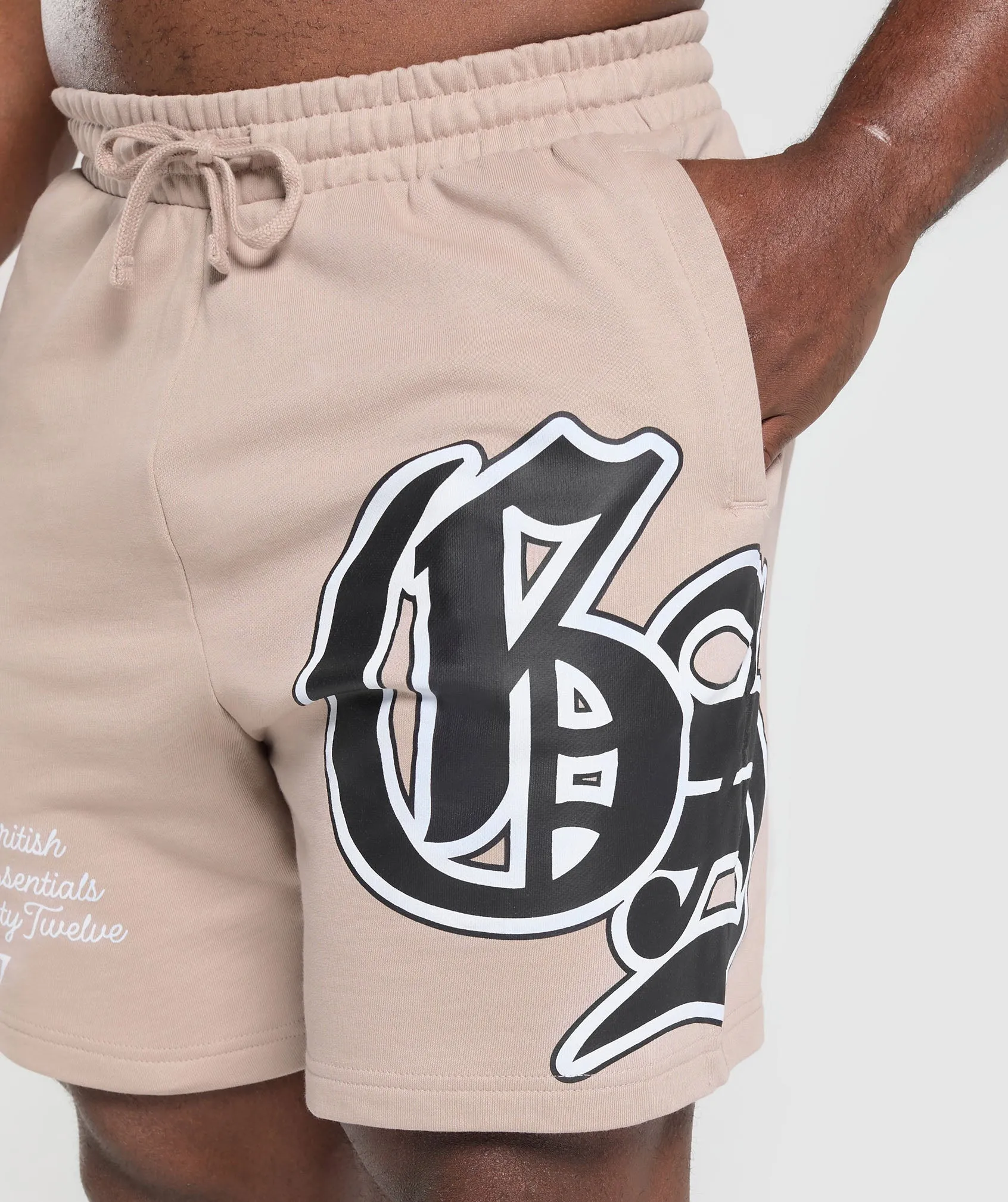 Gymshark Varsity Graphic Shorts - Stone Pink