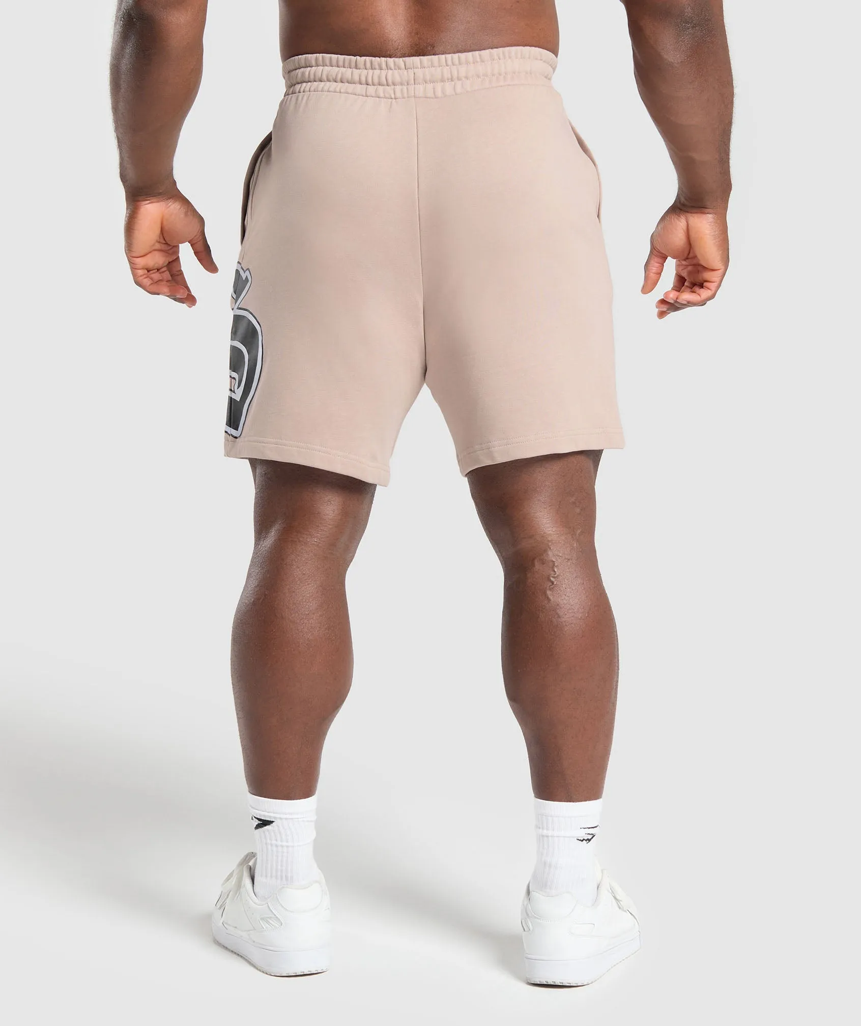 Gymshark Varsity Graphic Shorts - Stone Pink