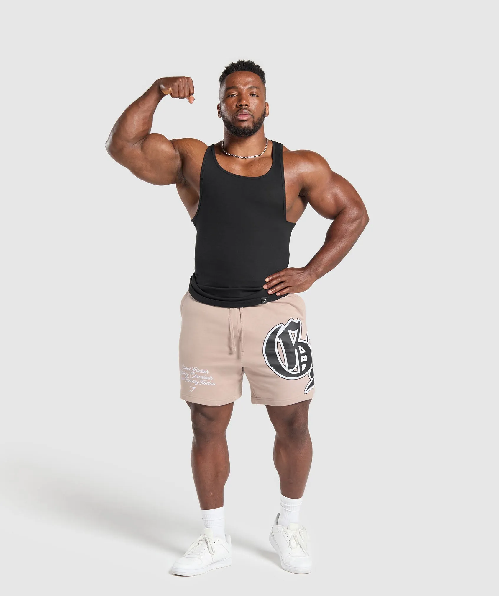 Gymshark Varsity Graphic Shorts - Stone Pink