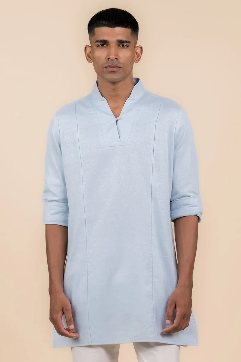 Light Blue Kurta With Jaali Detailing