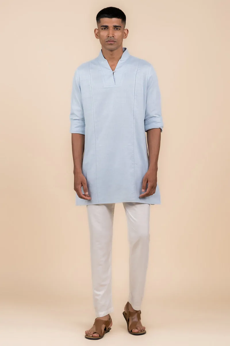 Light Blue Kurta With Jaali Detailing