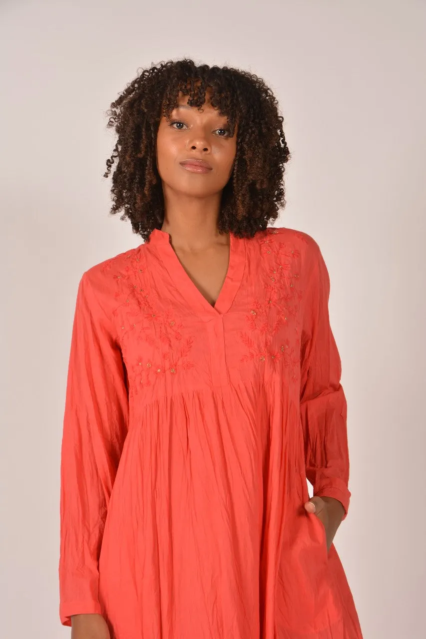 Lula Life - Luna Midi Dress - Deep Coral