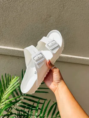 Mens Arizona Eva White Birkenstock Sandals