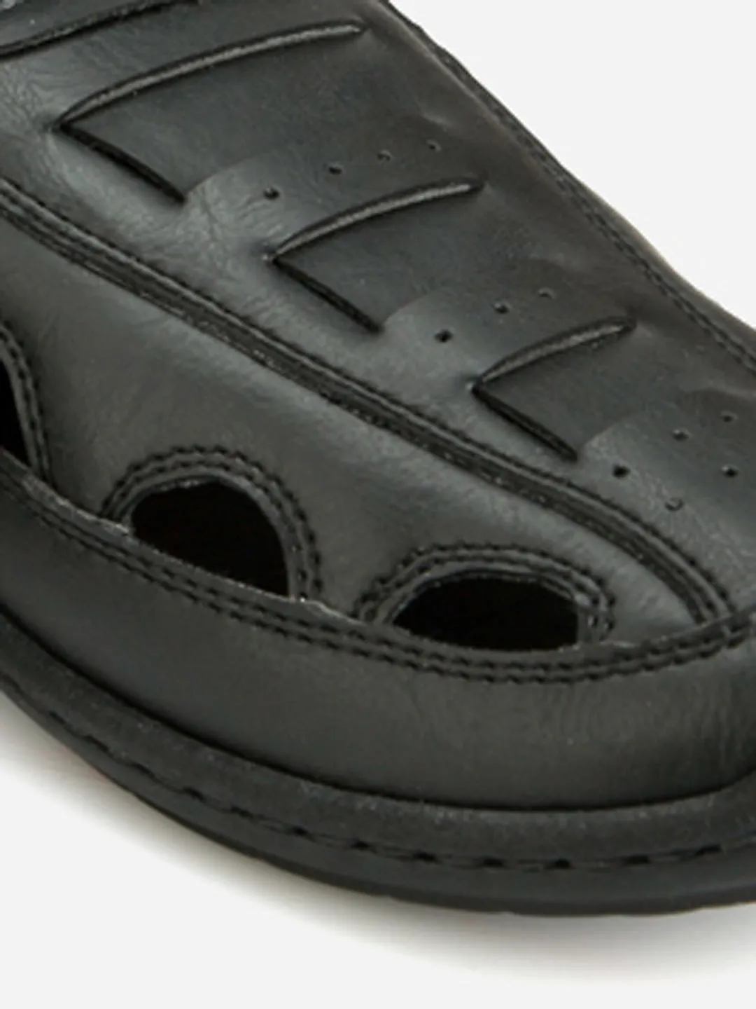 Men's Black Roman Style Close Sandal (IX5004)