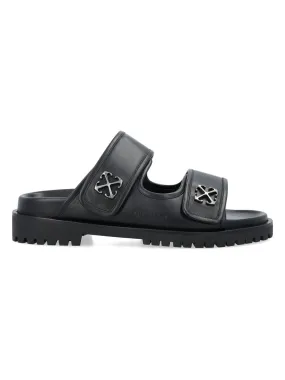 Men's Metal Arrow Sandal in Black | Size 42 | 24POMIH008S24LEA001 Color 1072