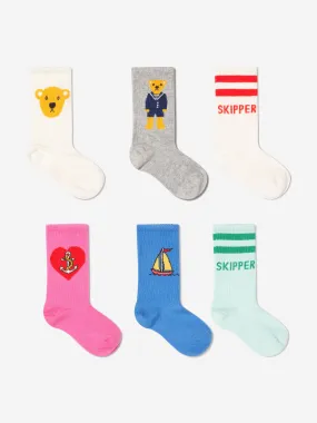 Mini Rodini Kids Skipper 6 Pack Socks in Multicolour