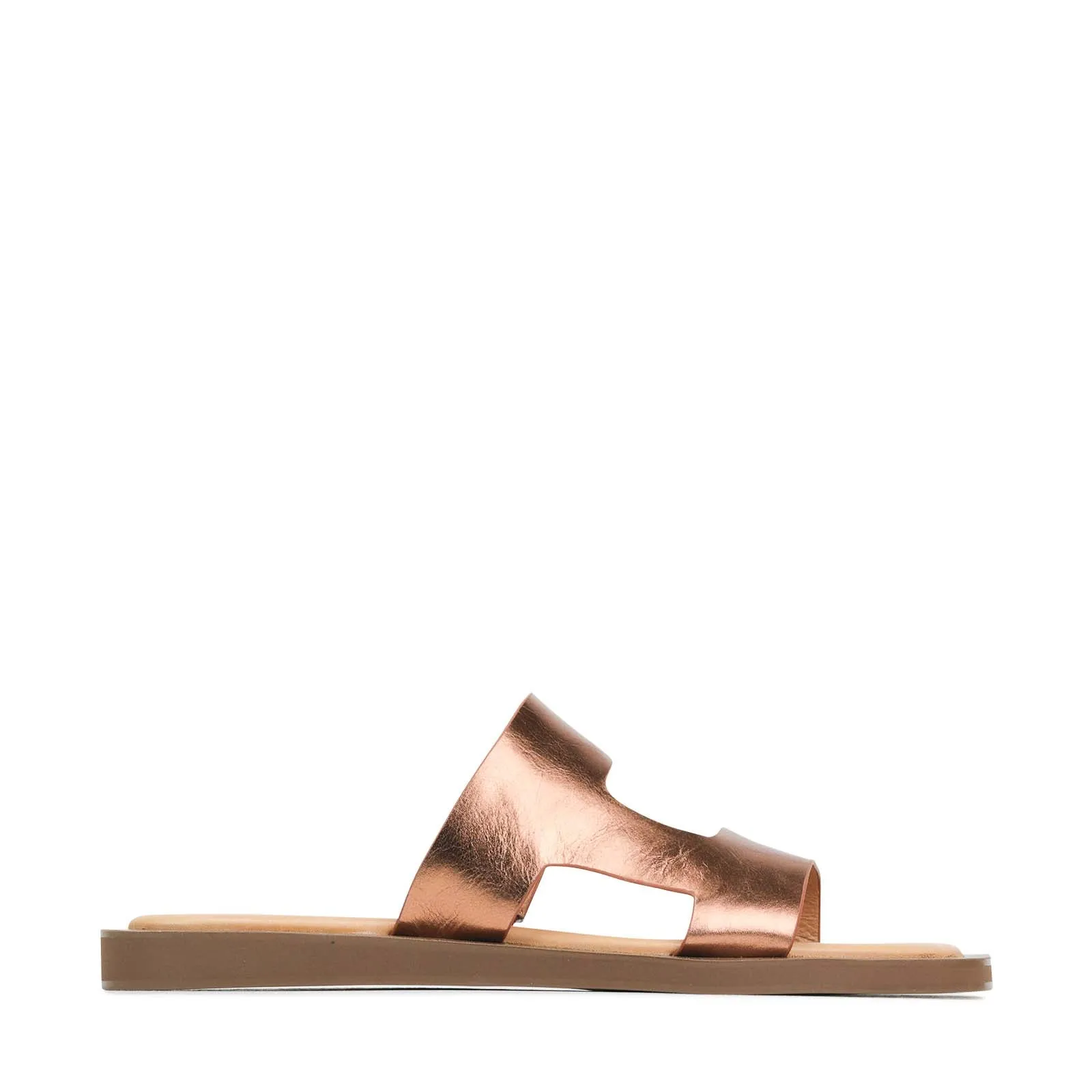 MISA LEATHER SLIDE SANDALS