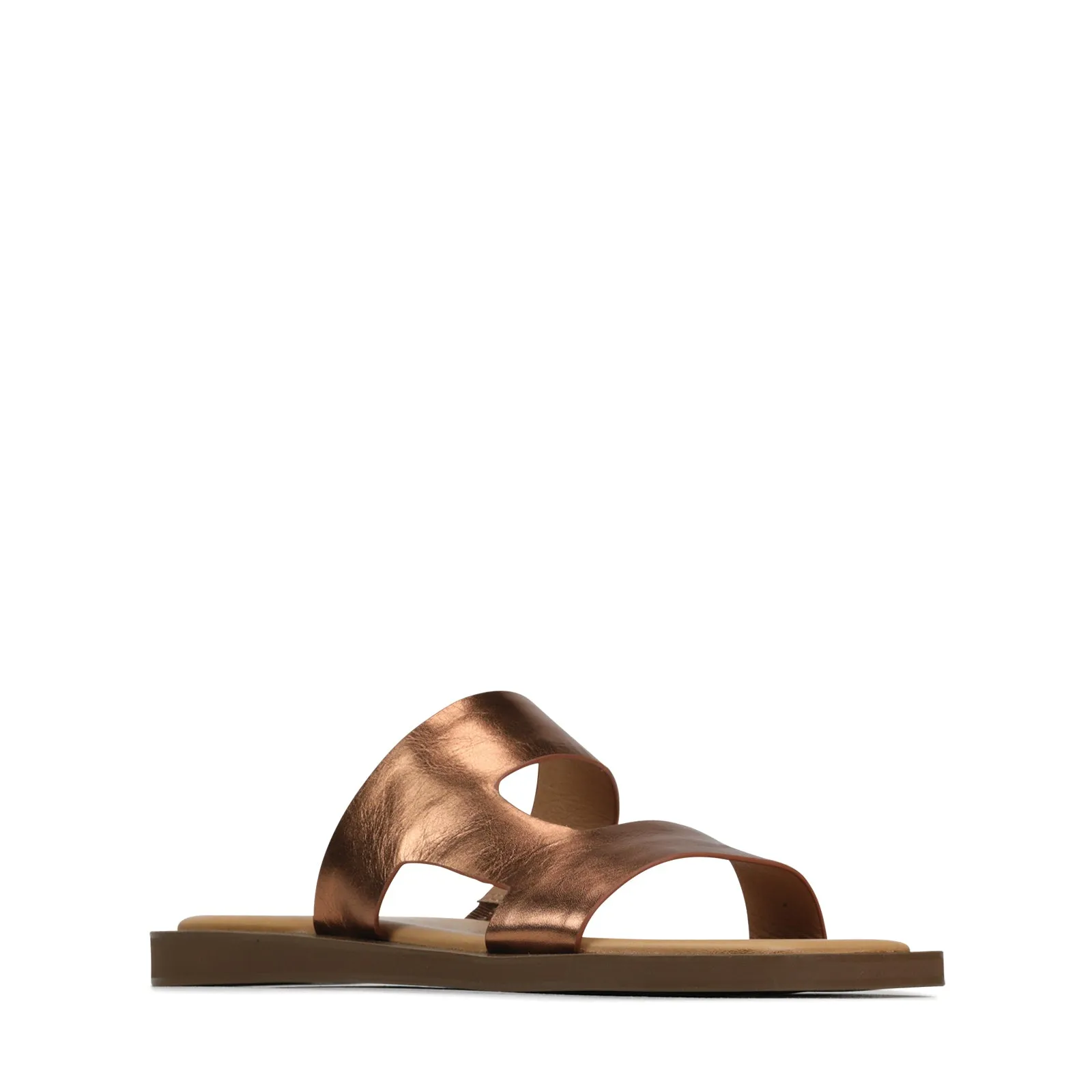 MISA LEATHER SLIDE SANDALS