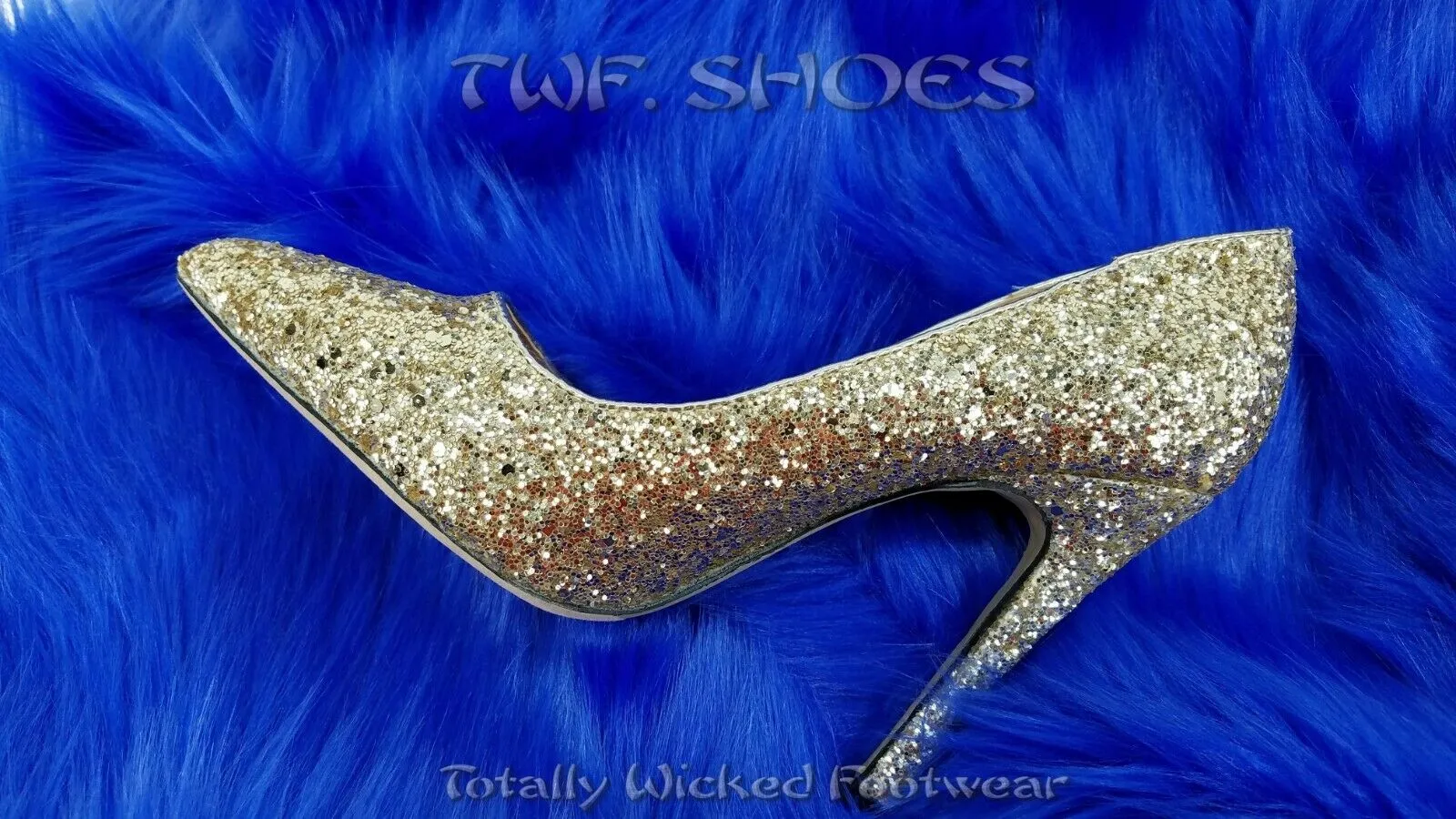 Monica 100 Soft Gold Glitter 4" High Heel Shoes Pointy Toe Pump 6.5-11