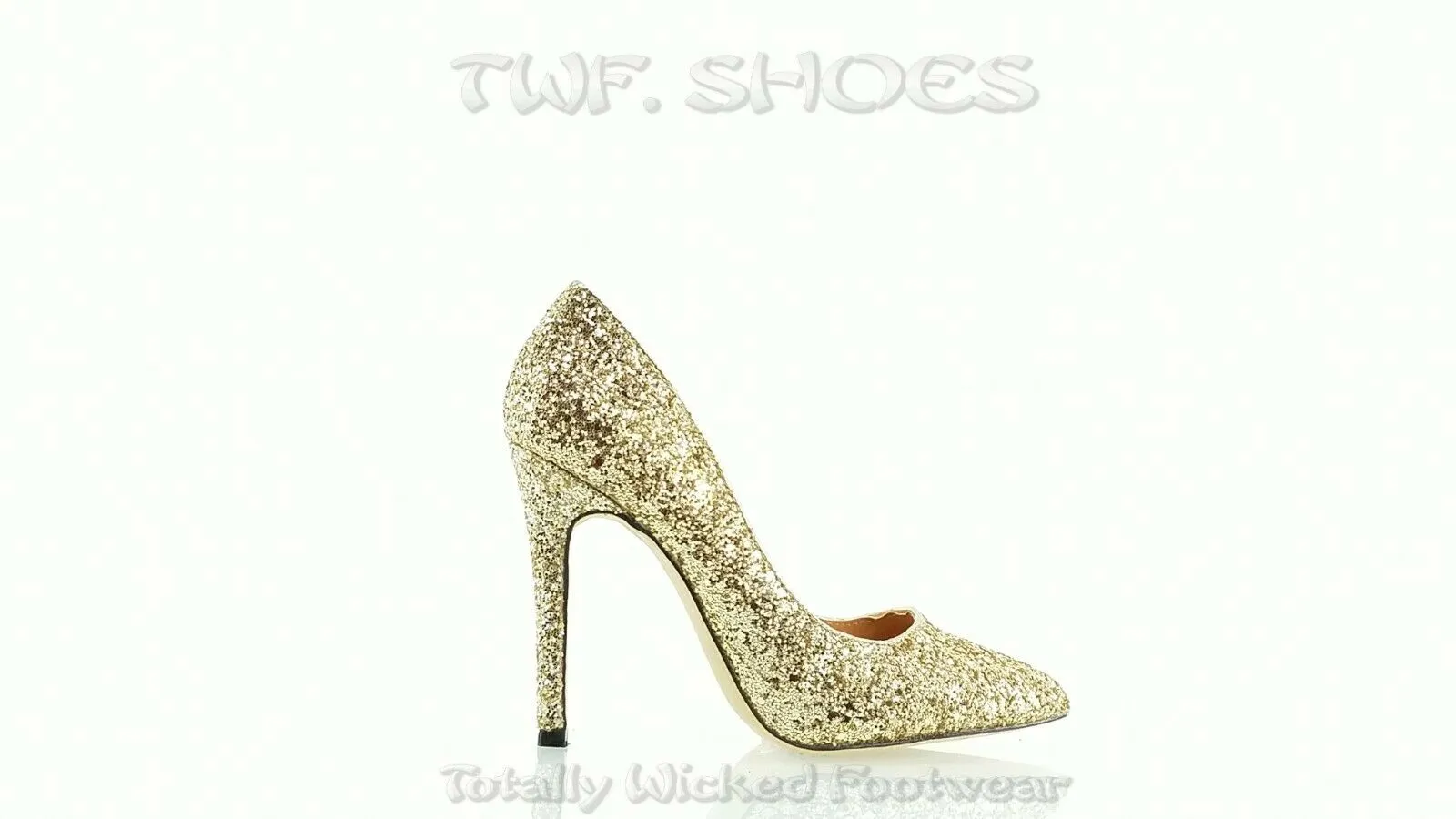 Monica 100 Soft Gold Glitter 4" High Heel Shoes Pointy Toe Pump 6.5-11