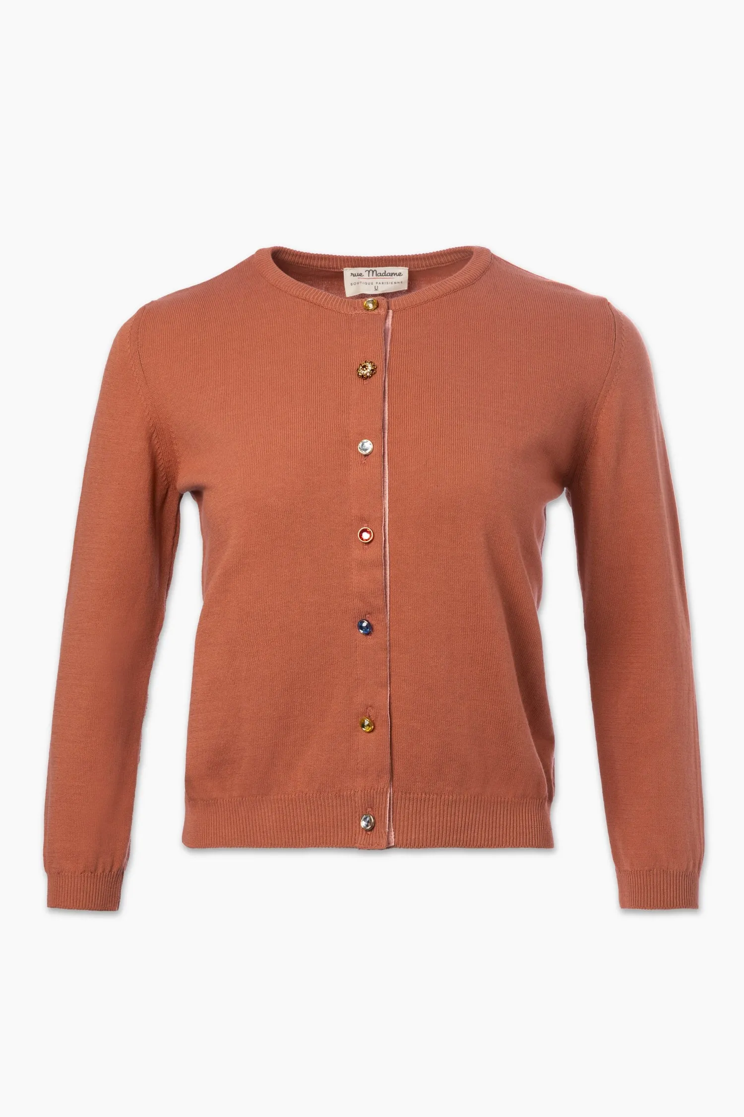 Multi-coloured Button Cotton Cardigan