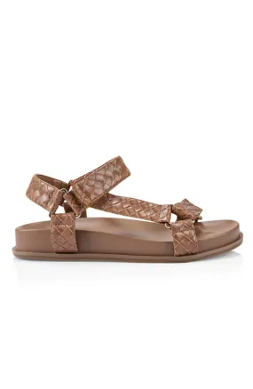 Papaya Woven Sandal Tan Embossed Weave