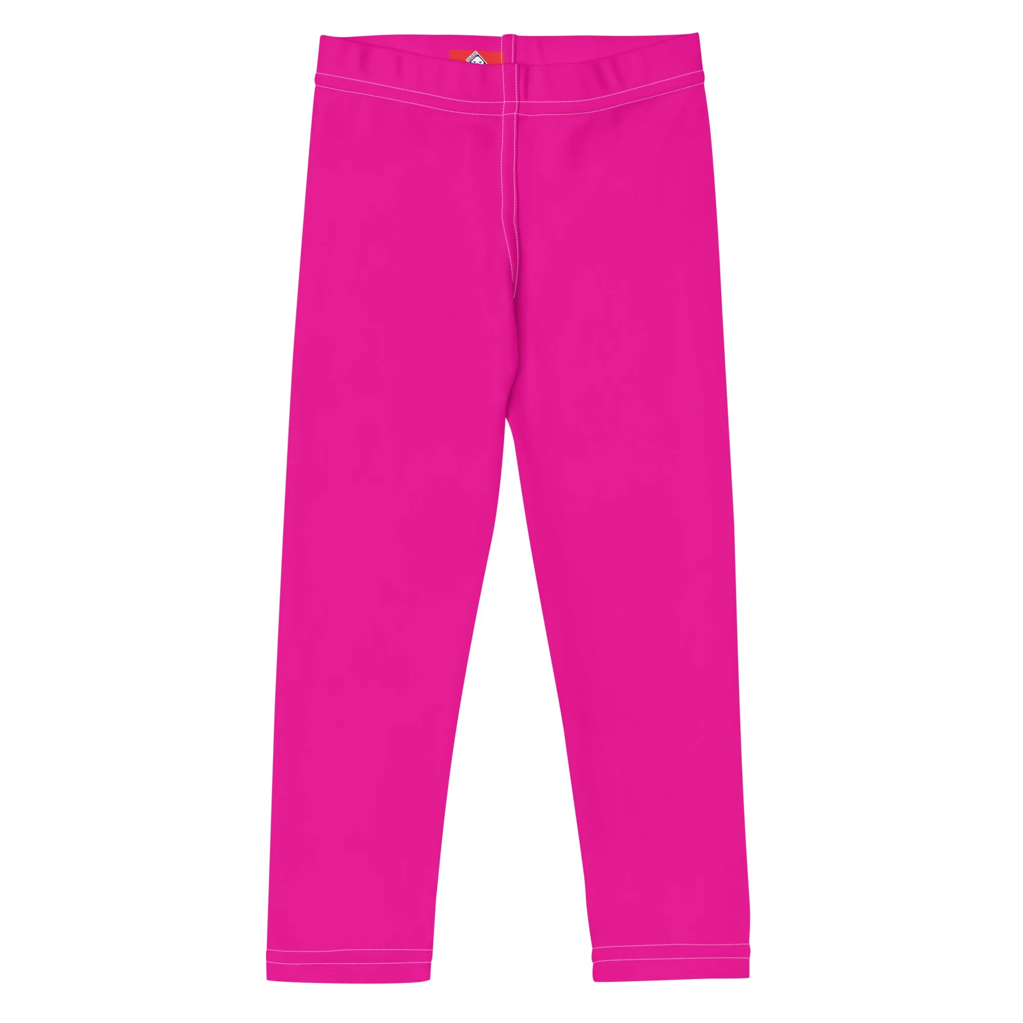 Playtime Perfection: Solid Color Workout Leggings for Girls - Hollywood Cerise