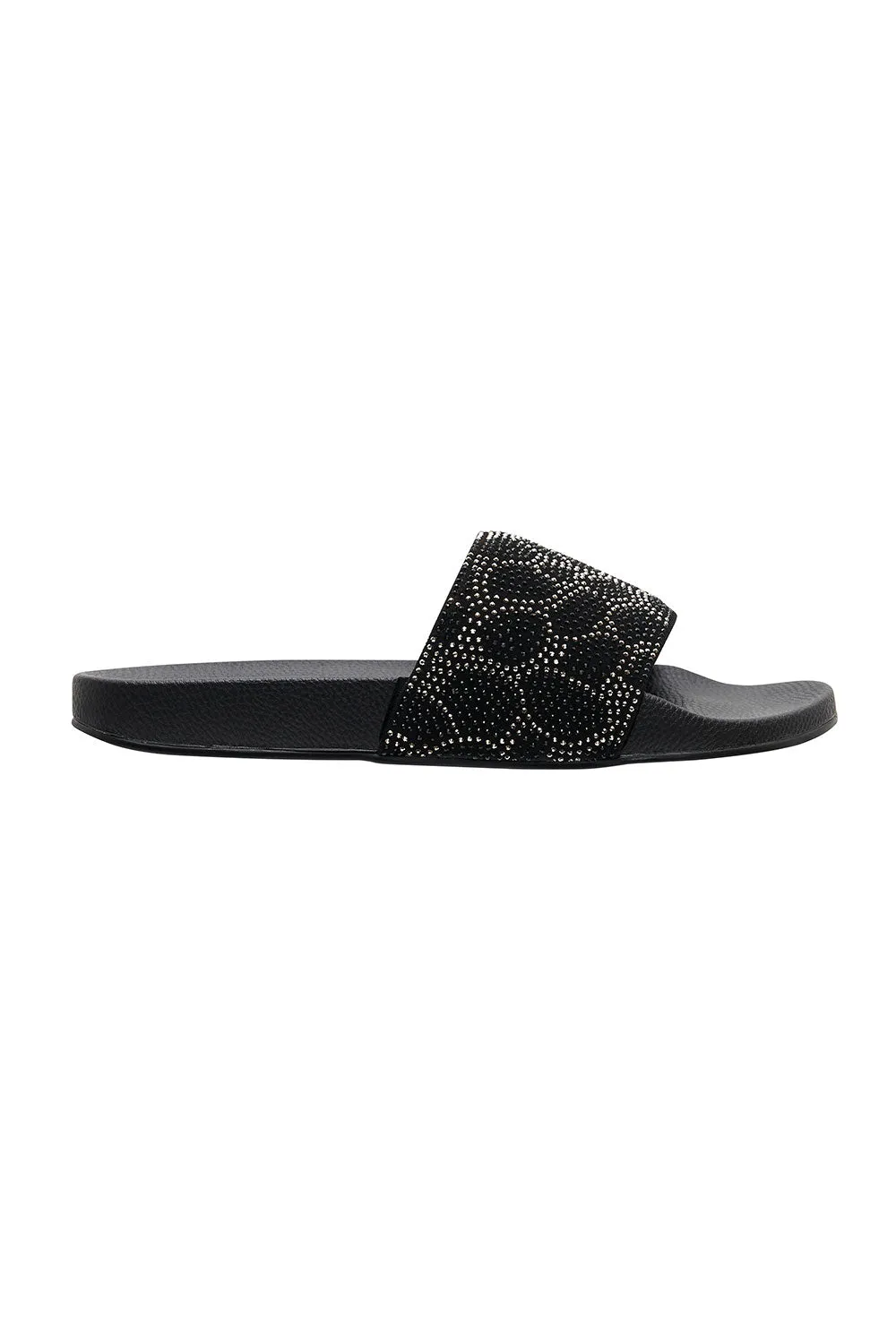POOL SLIDES SOLID BLACK