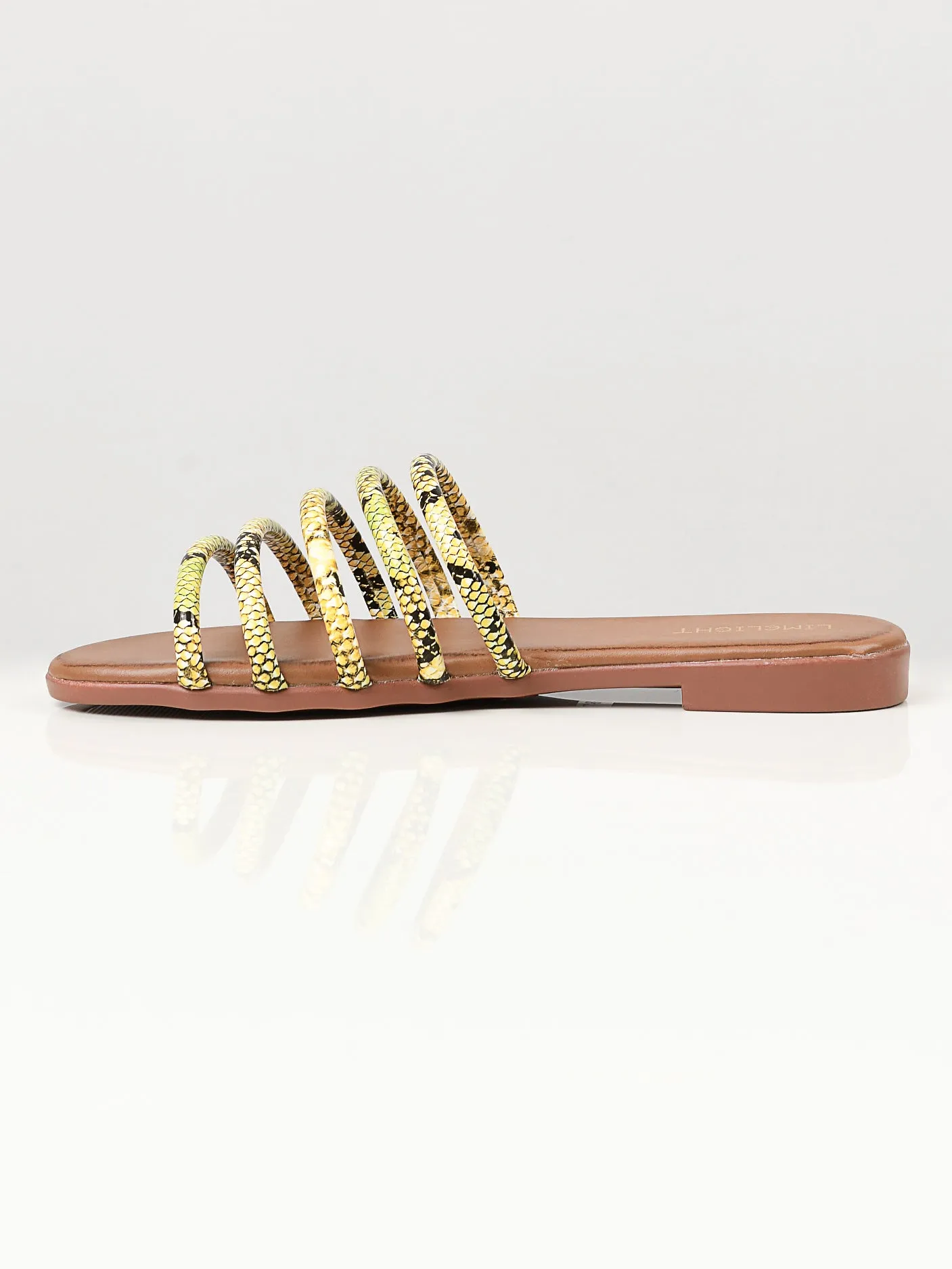 Printed Strap Flats - Yellow