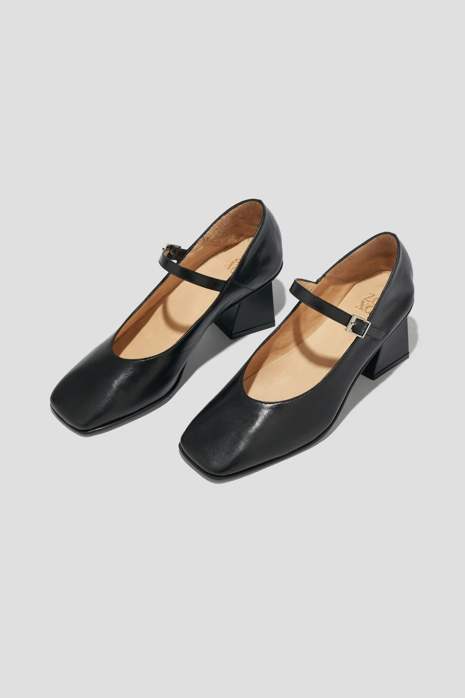 Salma Heeled Mary Jane Pump in Black