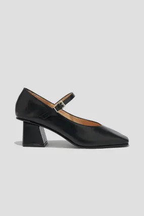 Salma Heeled Mary Jane Pump in Black