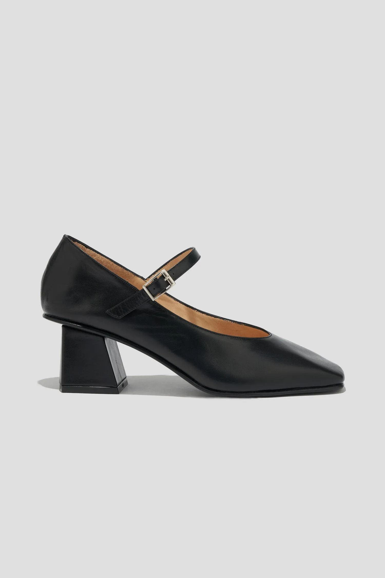 Salma Heeled Mary Jane Pump in Black
