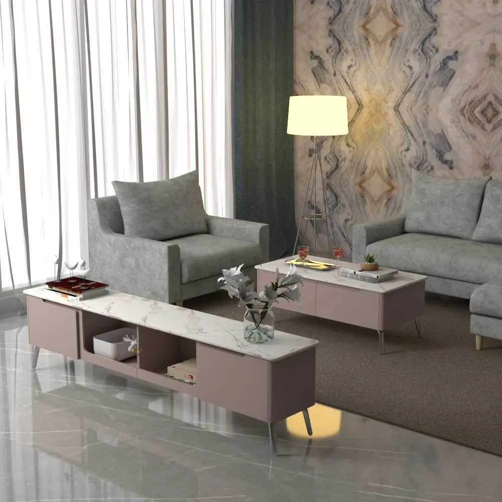 Samira Polished Sintered Stone Coffee Table (100cm)