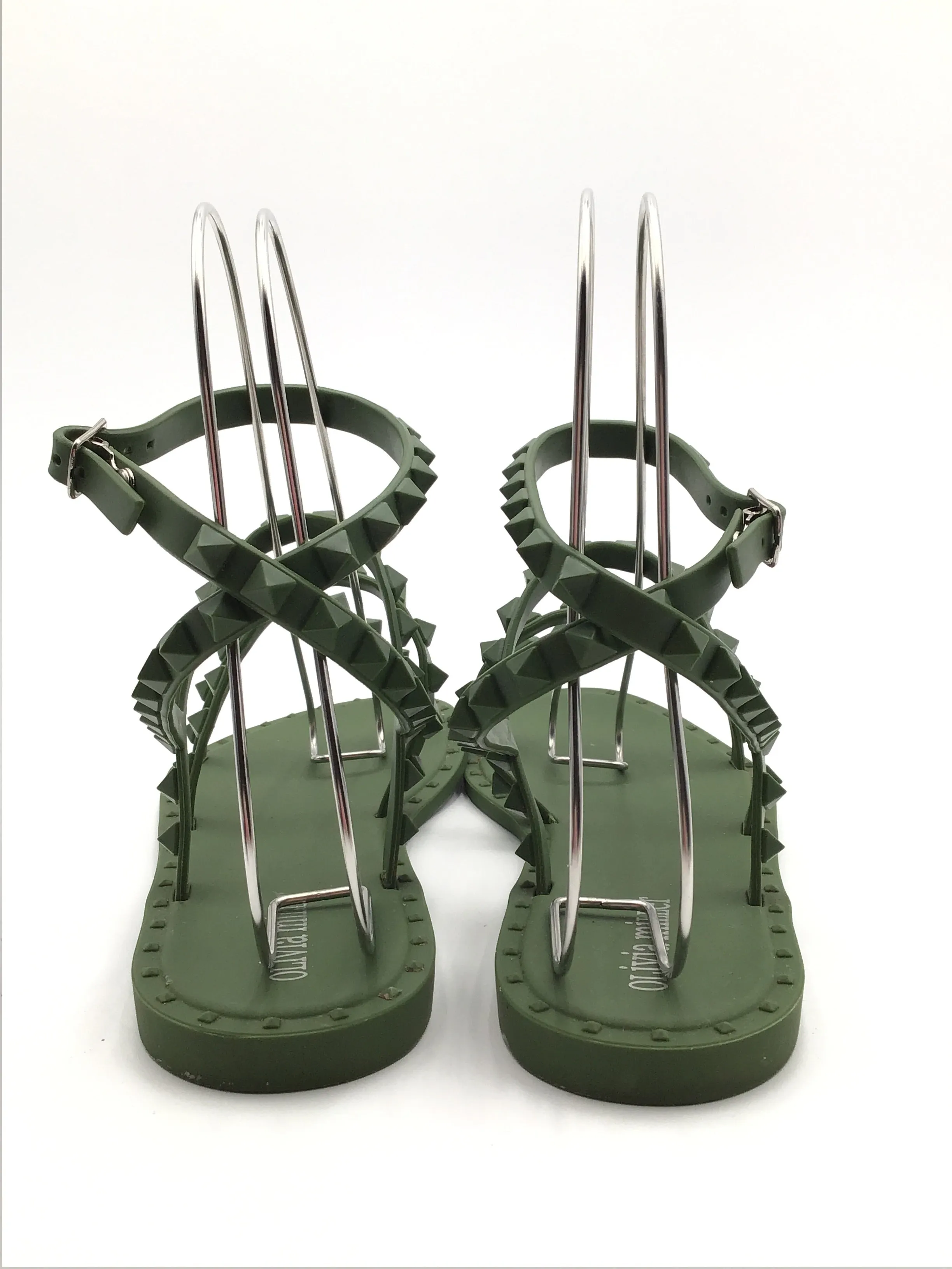 Sandals Flats By Olivia Miller In Green, Size: 9