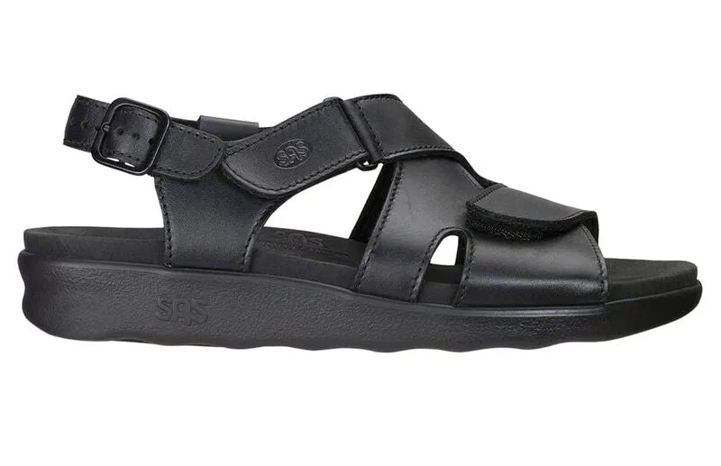SAS Huggy Cross Strap Sandal- Black