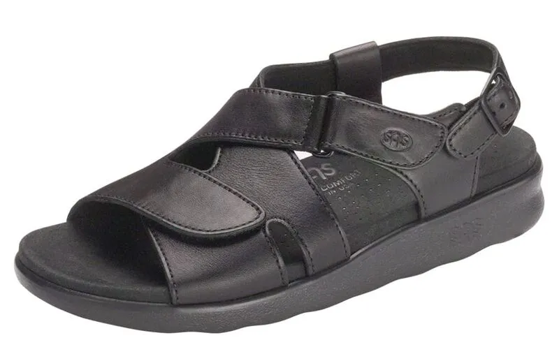 SAS Huggy Cross Strap Sandal- Black