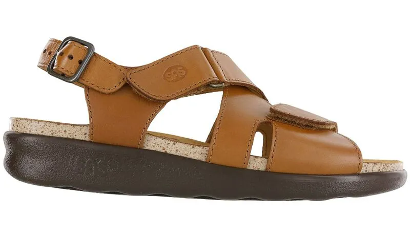 SAS Huggy Cross Strap Sandal- Caramel
