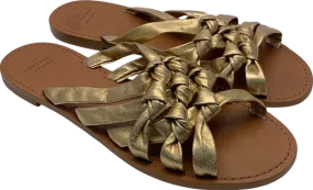 Sezane Gold Braided Leather Sandals UK 8