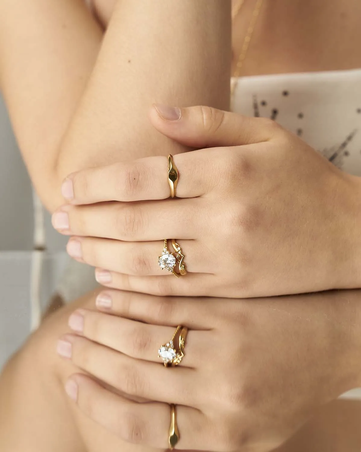 Solid Gold Lovelace Wishbone Ring