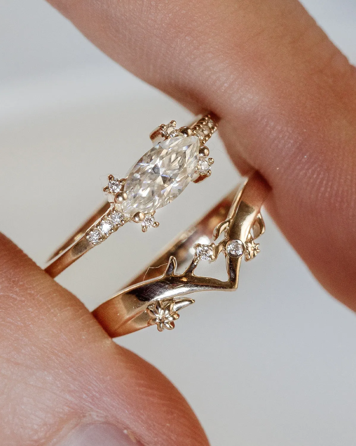 Solid Gold Lovelace Wishbone Ring