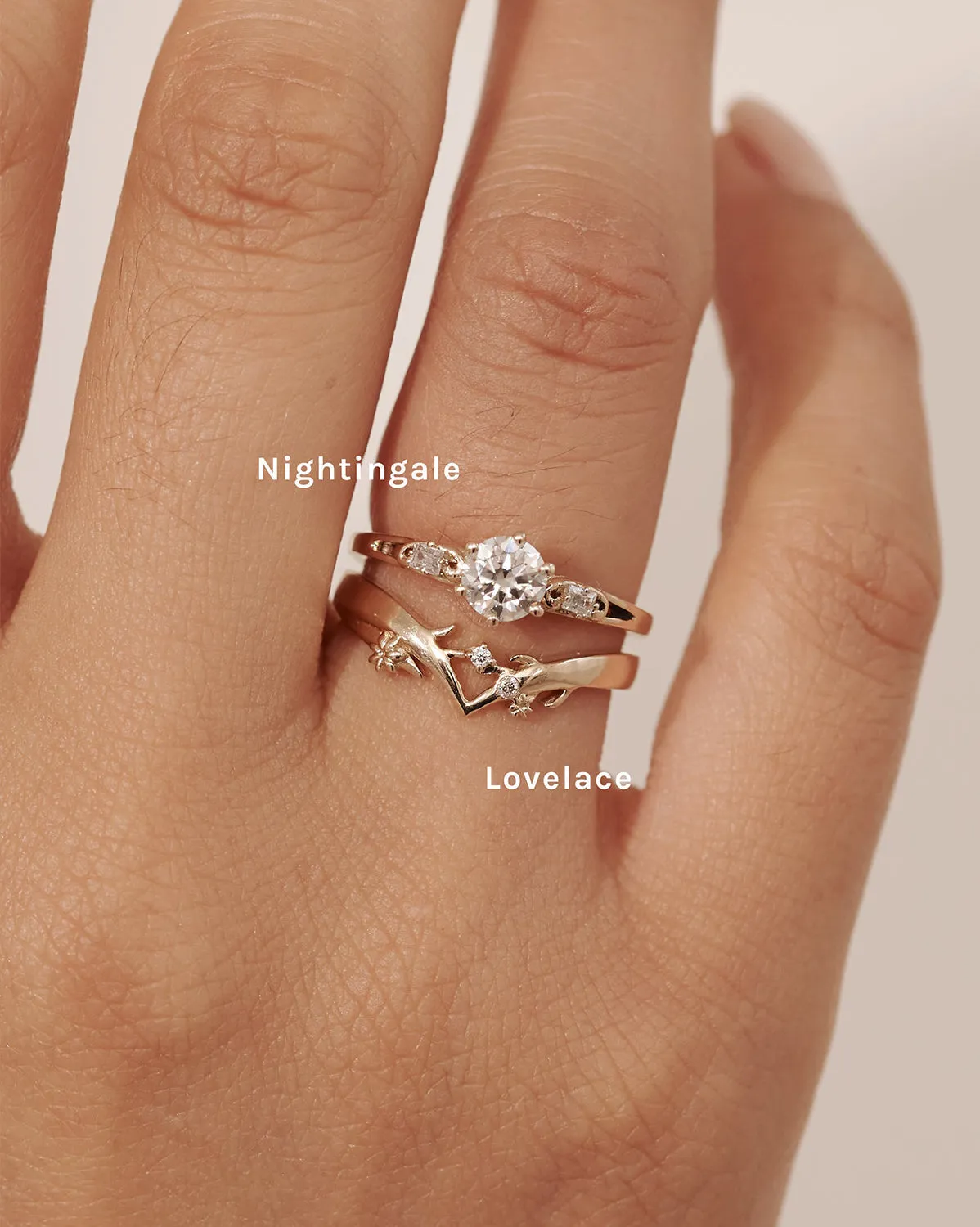 Solid Gold Lovelace Wishbone Ring