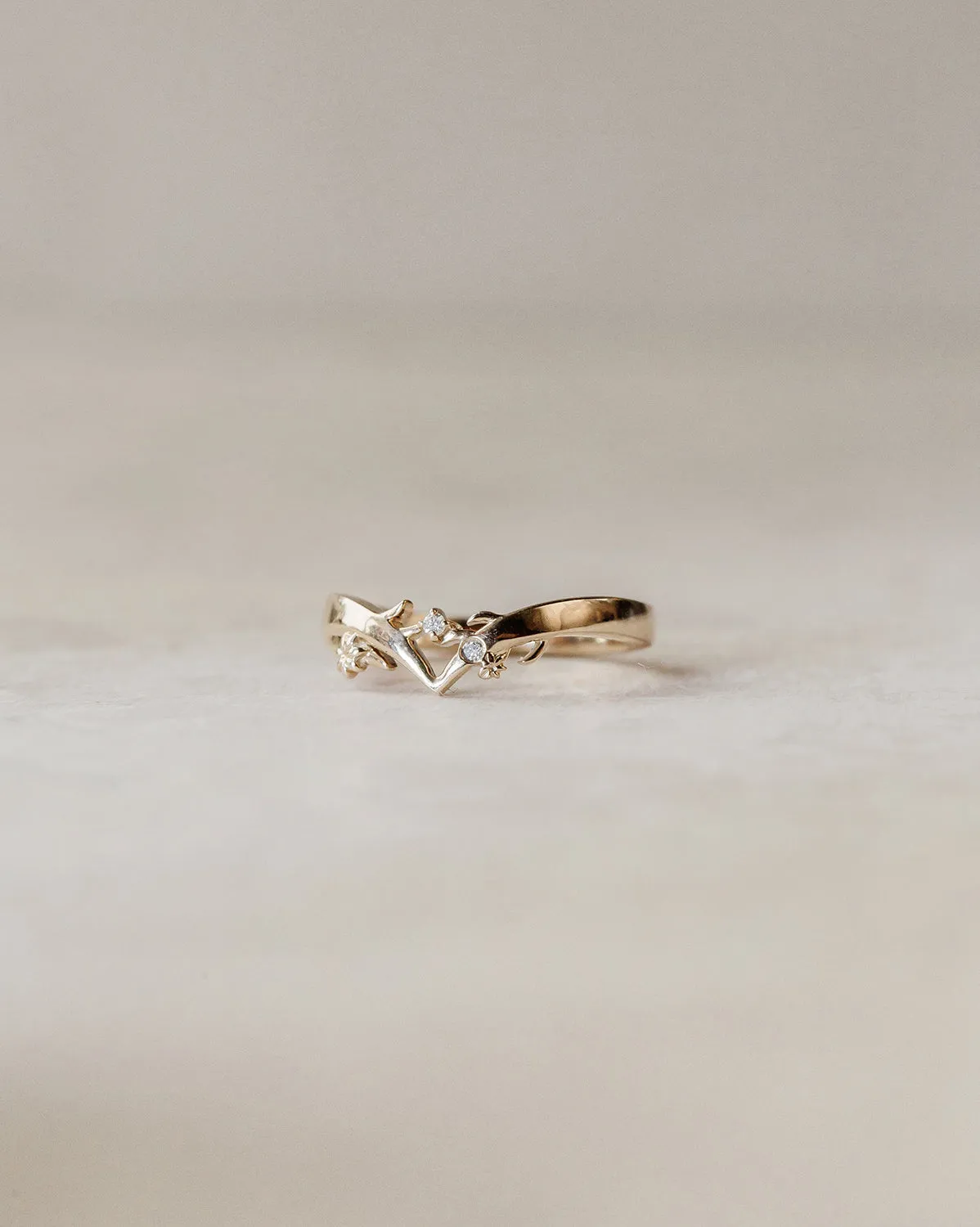 Solid Gold Lovelace Wishbone Ring