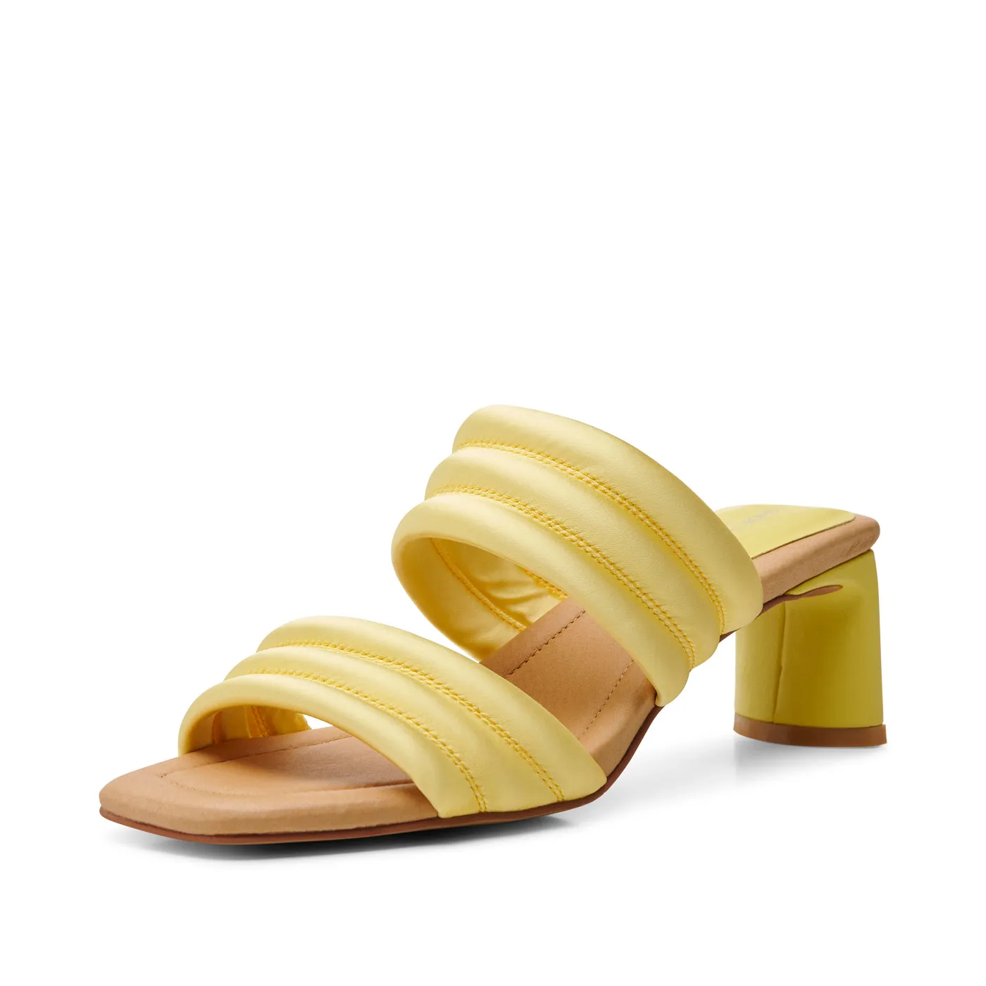 Sylvi hæl tekstil - BUTTER SATIN