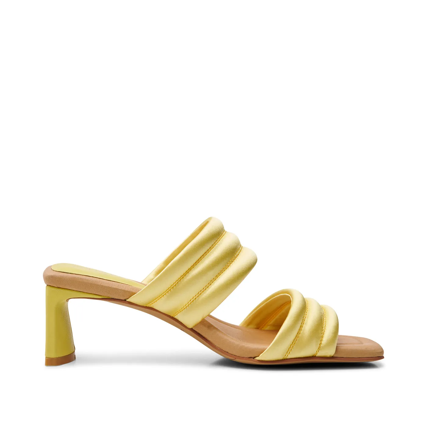 Sylvi hæl tekstil - BUTTER SATIN