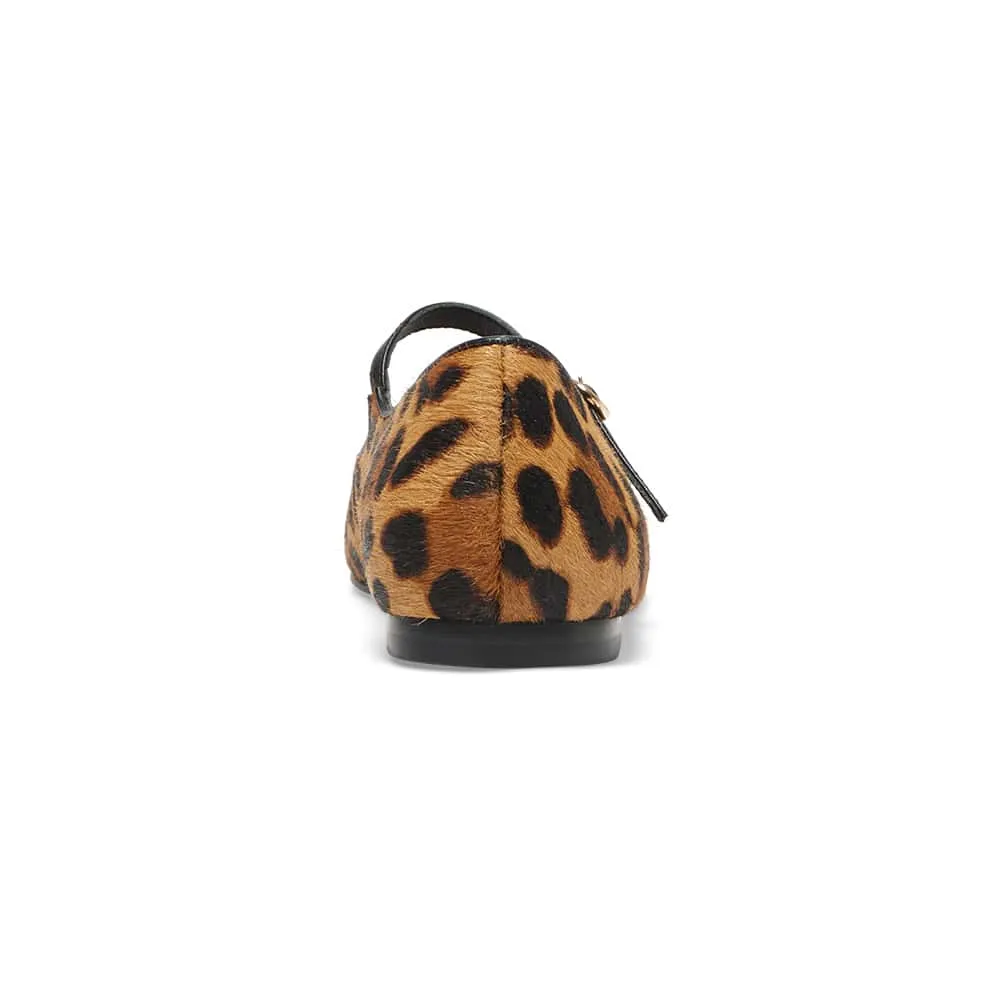 Tottie Flat in Leopard Leather