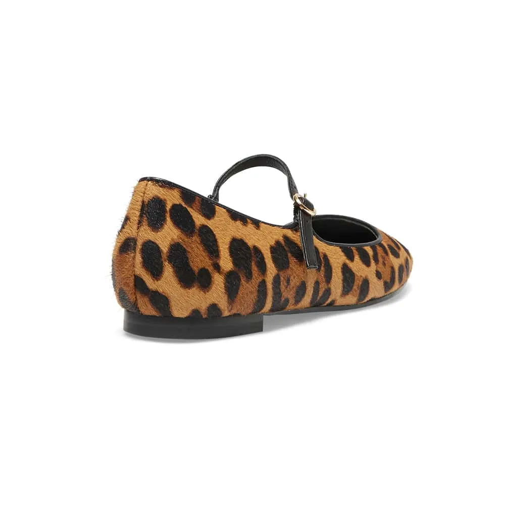 Tottie Flat in Leopard Leather