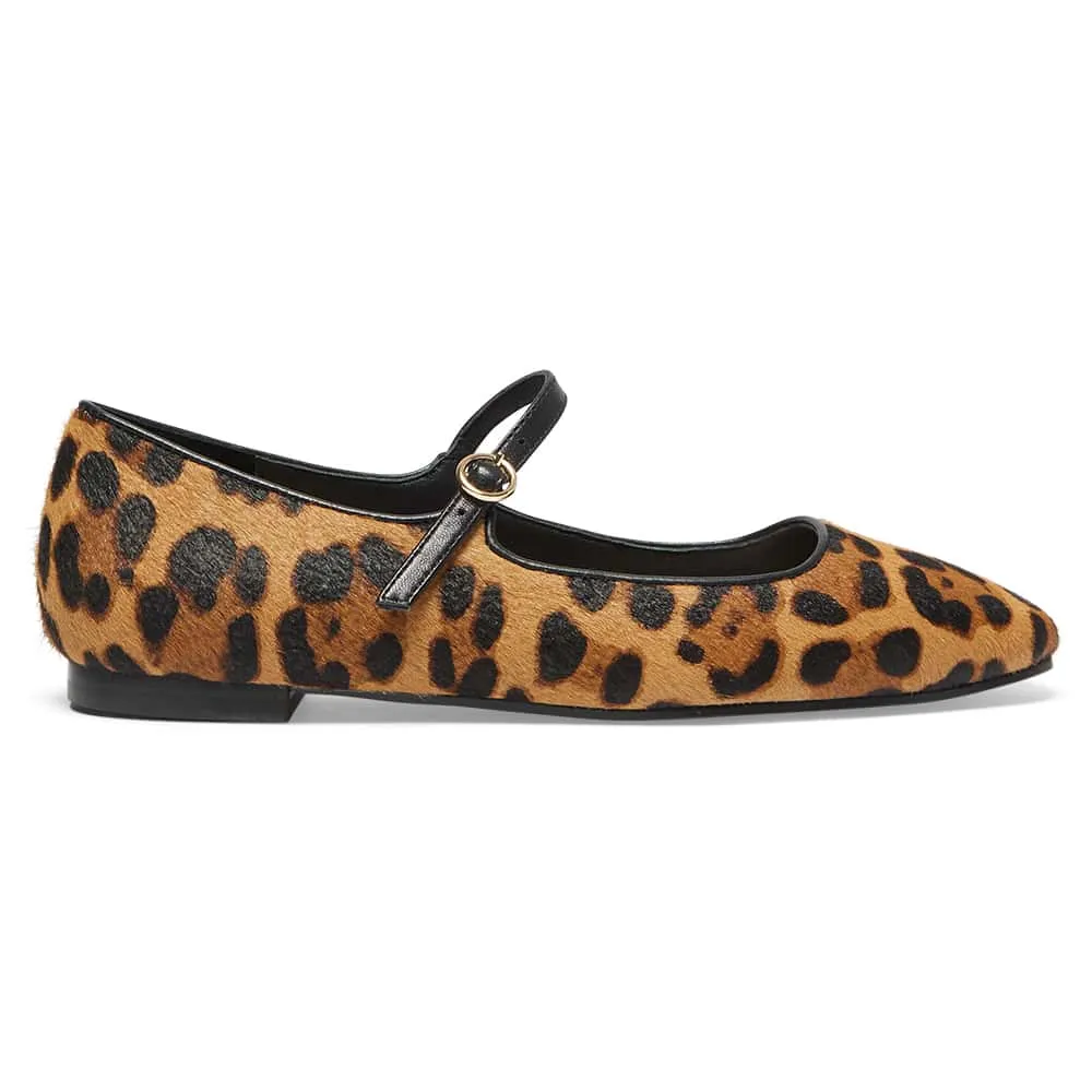 Tottie Flat in Leopard Leather
