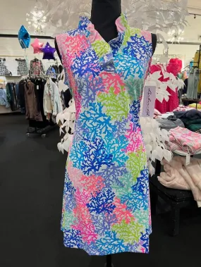 V-NECK RUFFLE DRESS
