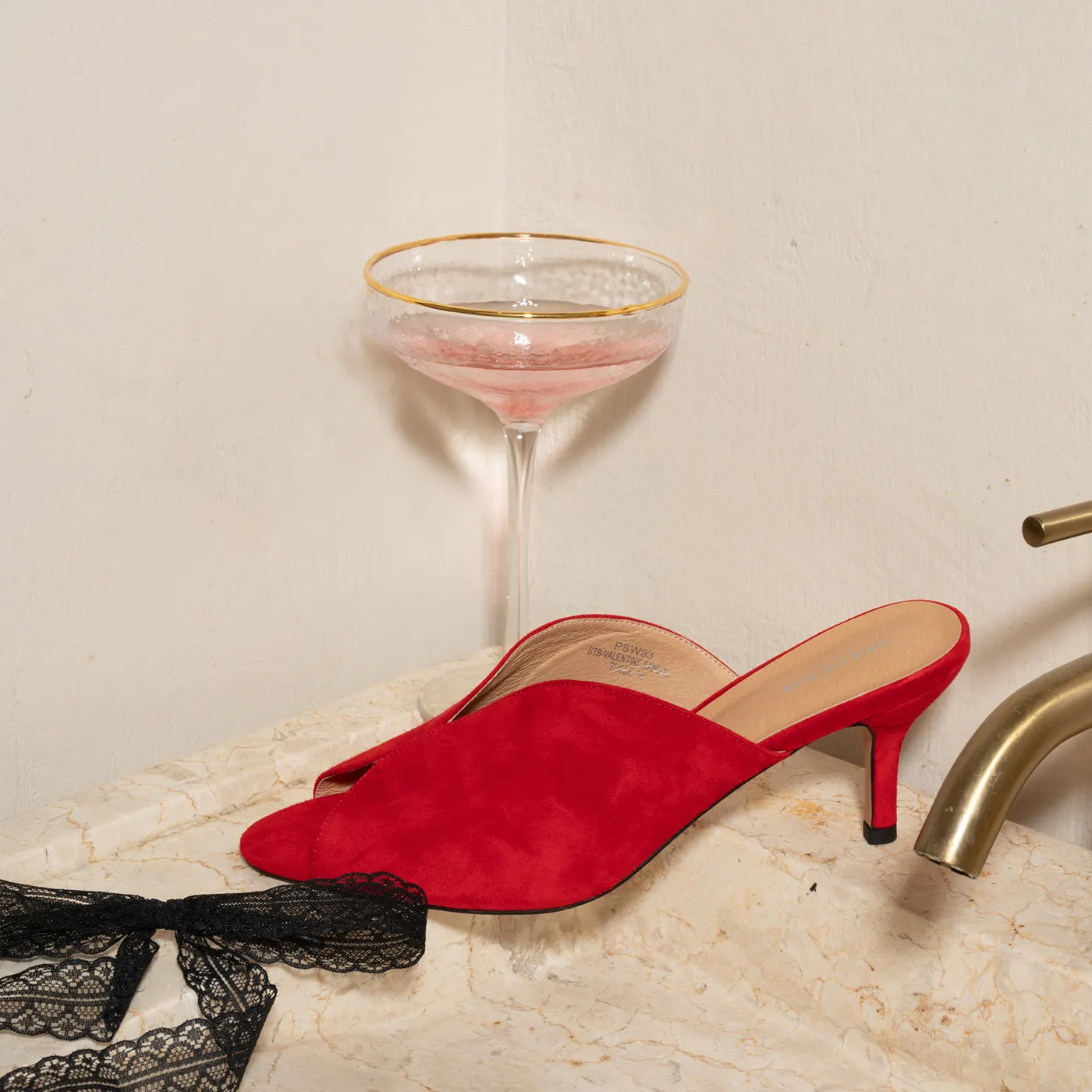 Valentine sandal ruskind - Fire Red