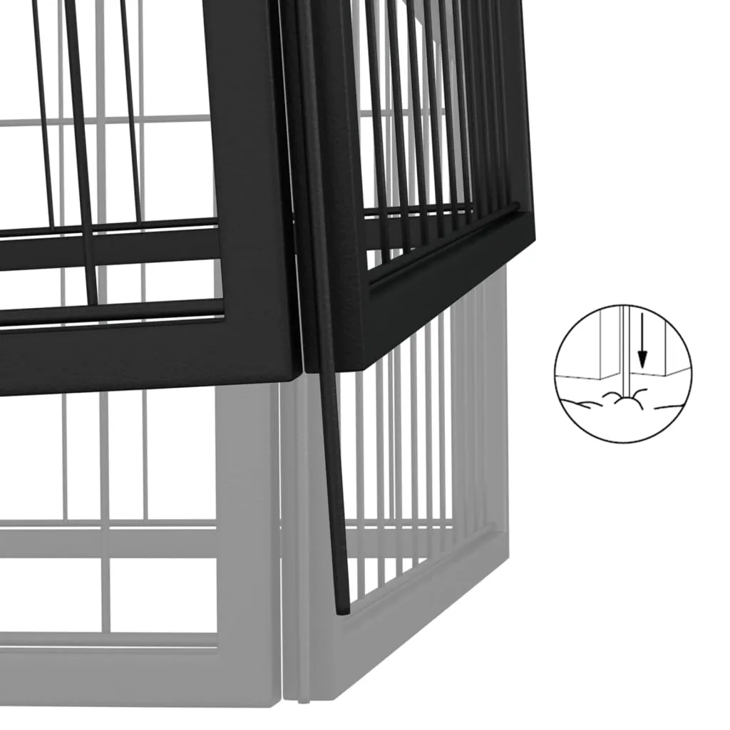 vidaXL 8-Panel Dog Playpen Black 50x100 cm Powder-coated Steel